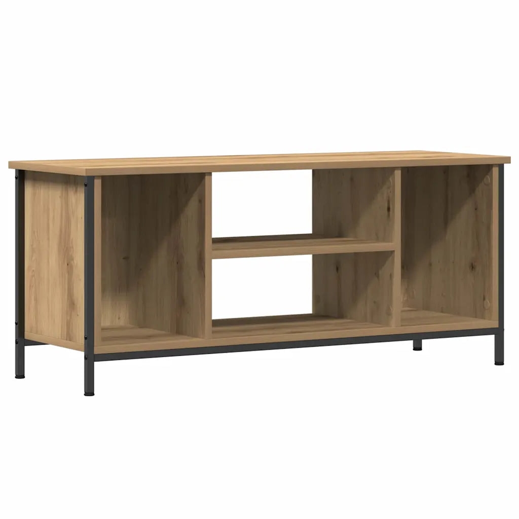 Helloshop26 - Modernes rechteckiges TV-Möbel mit Ablagefächern 102 x 35 x 45 cm aus Eichenholz-Verbundwerkstoff handgefertigt 02_0052428 Image