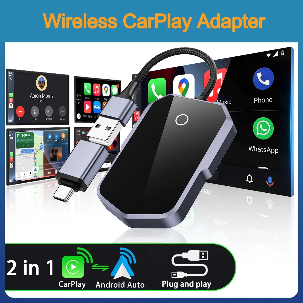 Verkabelt zu Wireless CarPlay Android Auto Adapter USB WiFi Bluetooth für Mercedes Benz Für VW Für Land Rover Für Volvo Für Skoda Image