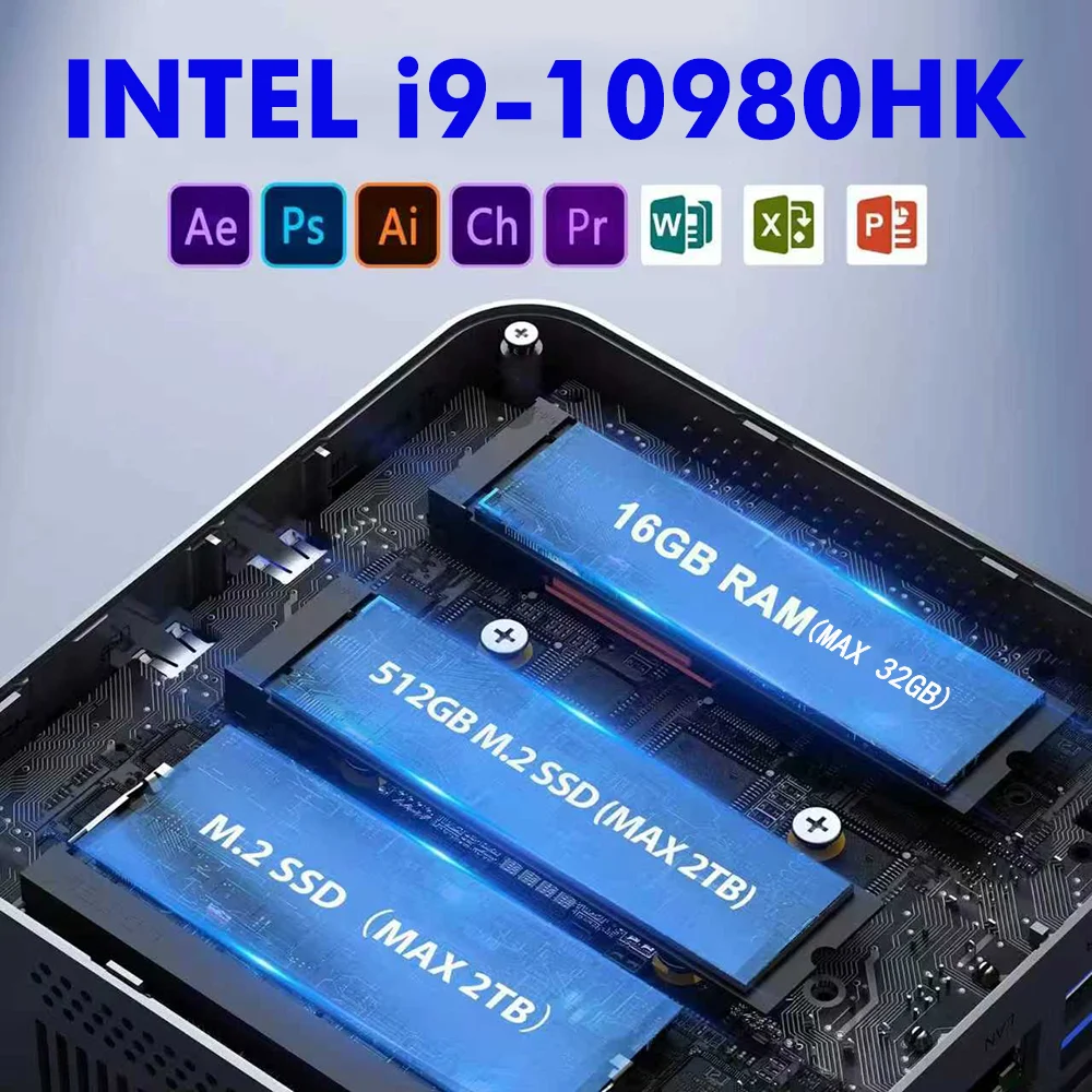 2026 NEW Intel i9-10980HK/N150 Portable Mini PC Computer Windows 11 32GB DDR4 1/2TB SSD Gaming Computer WiFi 6 office Desktop