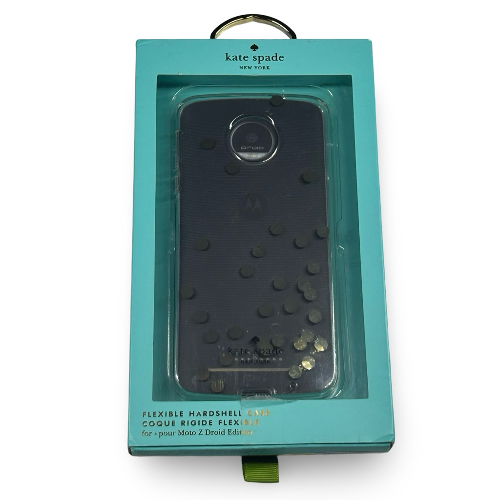 Kate Spade Cell Phones & Accessories | Kate Spade Moto Z Droid Edition Flexible Hardshell Cell Phone Case Designer | Color: Black/Gold | Size: Moto Z Droid Edition