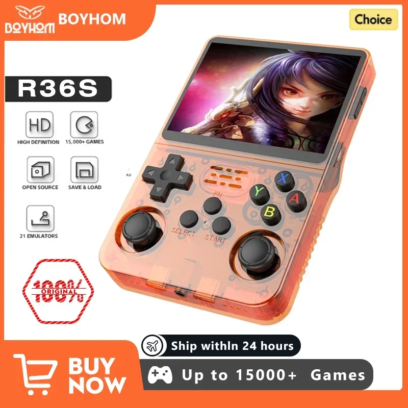Open Source R36s Retro Handheld Videospiel konsole Linux-System 3,5 Zoll IP-Bildschirm tragbare Tasche Video-Player 64GB 128g Spiele
