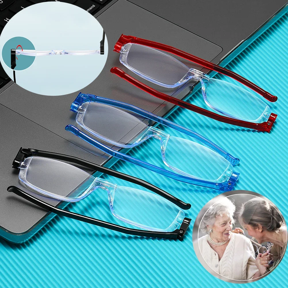 1 stücke Männer Frauen falten Lesebrille Unisex 360 Grad Drehung presbyopische faltbare Brille Image