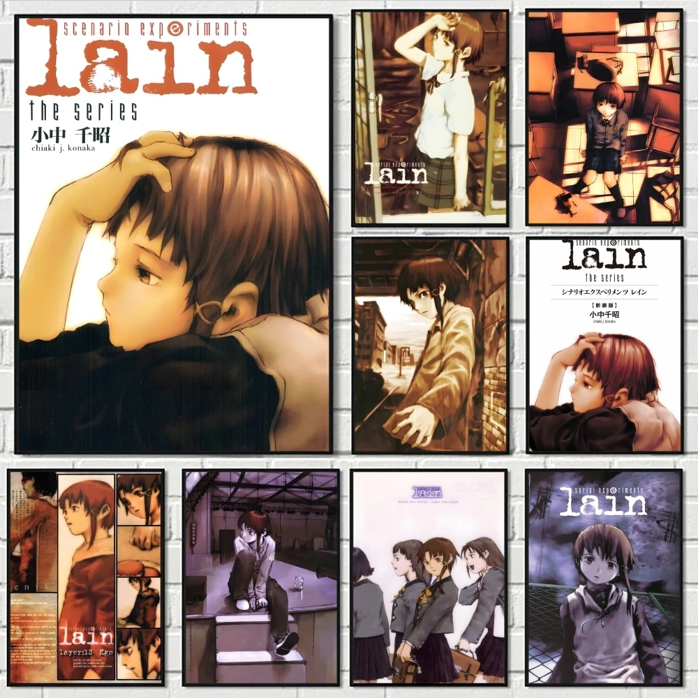 Expériences en série Lain Anime affiche de film autocollant d