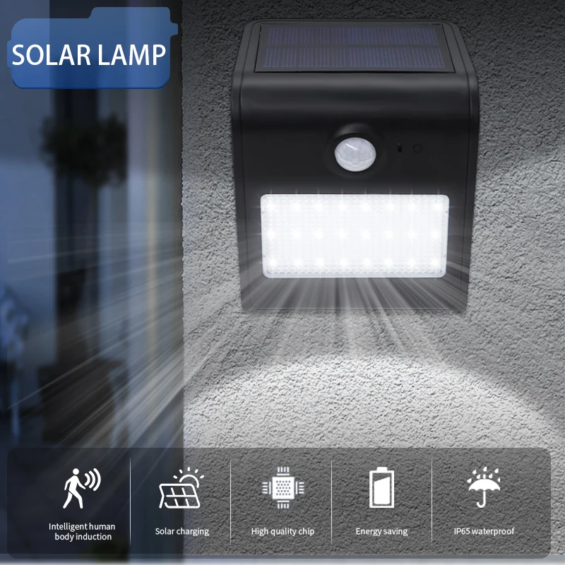 LED Solar Licht PIR Motion Sensor Wand Licht Solar Lampe Im Freien Wasserdichte Solar Powered Sonnenlicht Straße Lampe Terrasse Garten Dekor