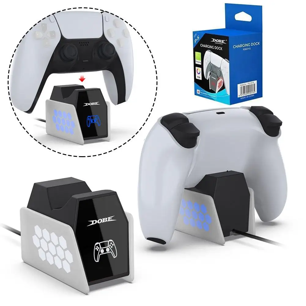 Optimized Charging Station for ps5 Controller with LED Light Controller Charger for PlayStation 5 Gamepad 80% Power Auto Stop