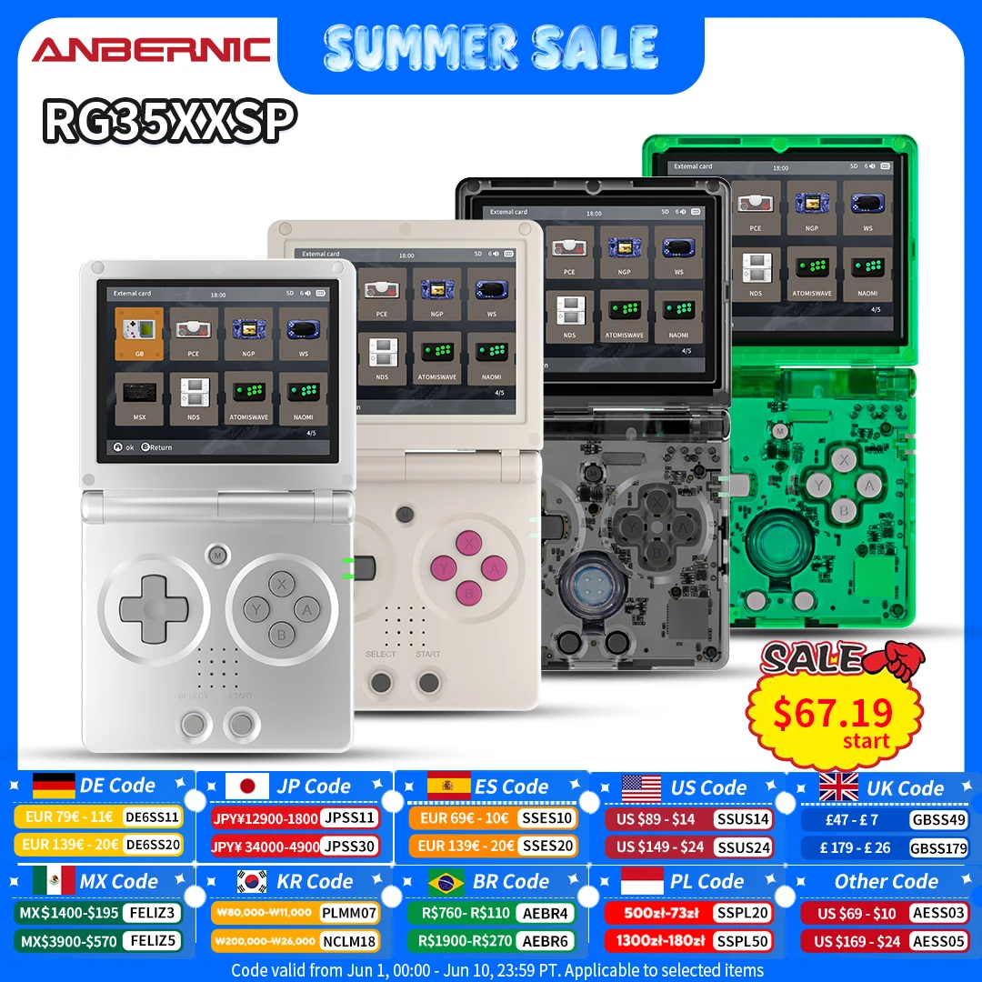 Anbernic RG35XXSP Retro Flip Handheld-Spielkonsole 3,5-Zoll-IPS-Bildschirm Linux H700 Videospiel-Player mit Unterstützung für Streaming, WLAN und Bluetooth