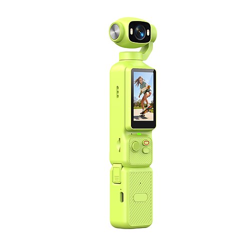4K-Handkamera mit Gimbal, kompakte Vlogging-Kamera mit 180° drehbarem Objektiv und HD-Touchscreen Kompakte Laufkamera mit Gesichtserkennung, intelligenter Stabilisierung für YouTube, TikTok, Reisen