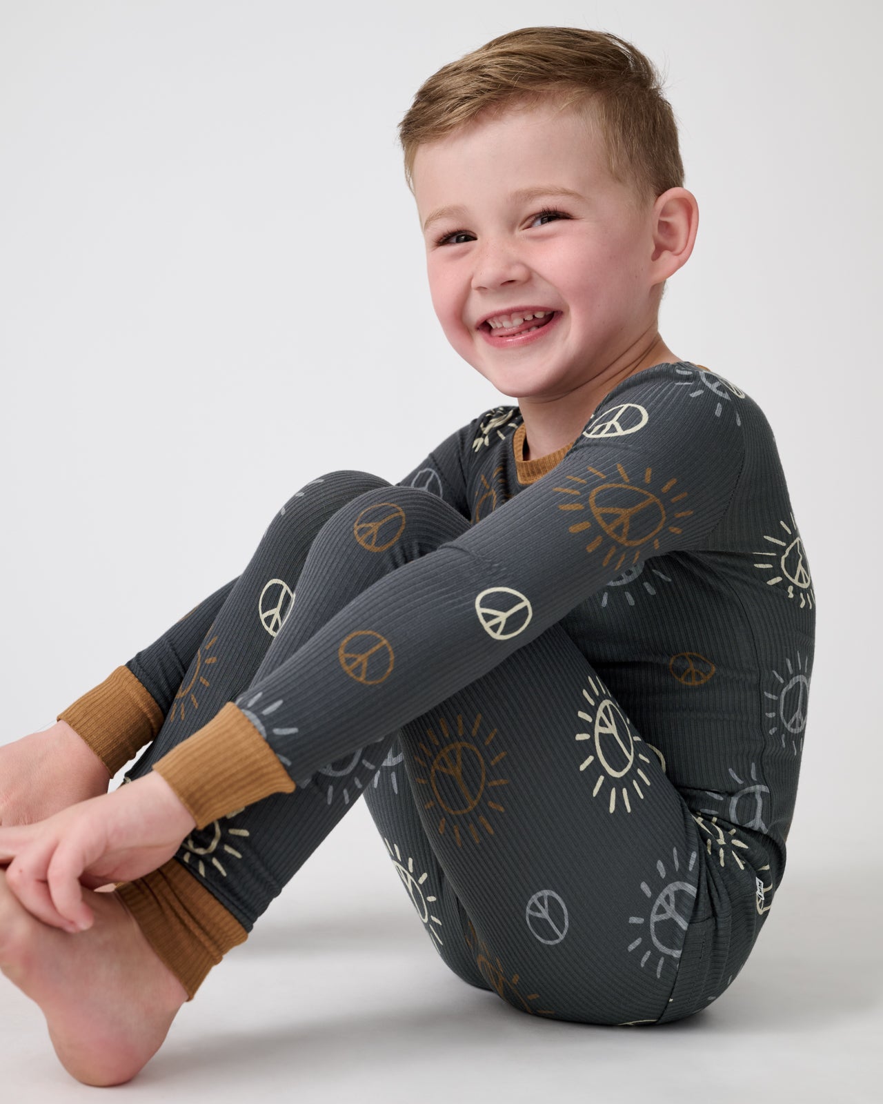 Peace & Love Ribbed Two-Piece Pajama Set - 12-18 months