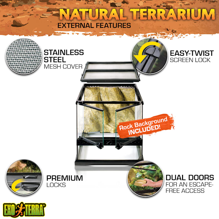 Exo-Terra Glass Terrarium, 12" L X 12" W X 12" H