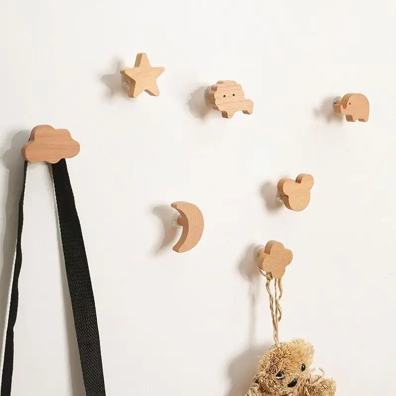 1 Stück Holz-Schubladenhaken Raumdekoration Tierhaken Wand-Schlüsselhalter Kleiderhaken Niedlicher Holzhaken für Zuhause und Garderobe