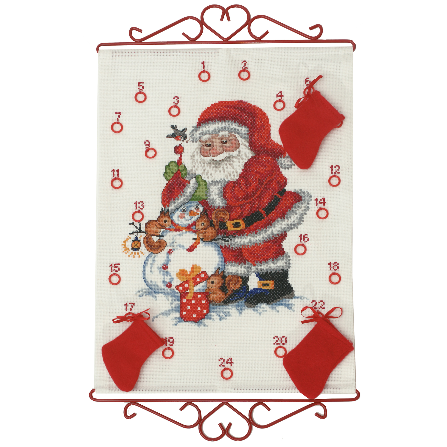 Calendrier de l'Avent "père Noël et bonhomme de neige"