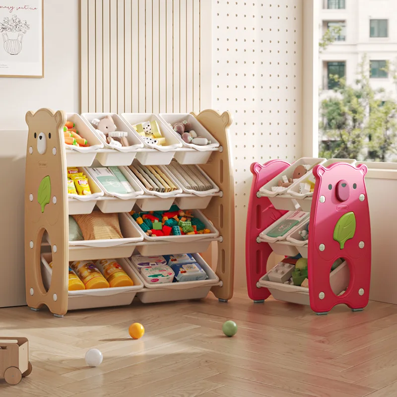 Kinderspielzeug-Aufbewahrungsschrank Haushalt Große Kapazität Bücher-Spielzeug-Organizer Große Aufbewahrungsbox für Wohnzimmer Kinderzimmer Regal