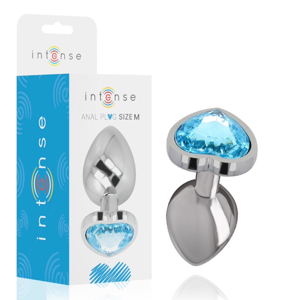 Plug anale in metallo alluminio cuore blu taglia m 1 St