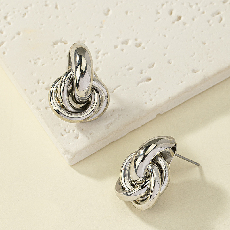 Geometric Gold Fan Statement Earrings For Women Modern Metal Fashion Jewelry 06