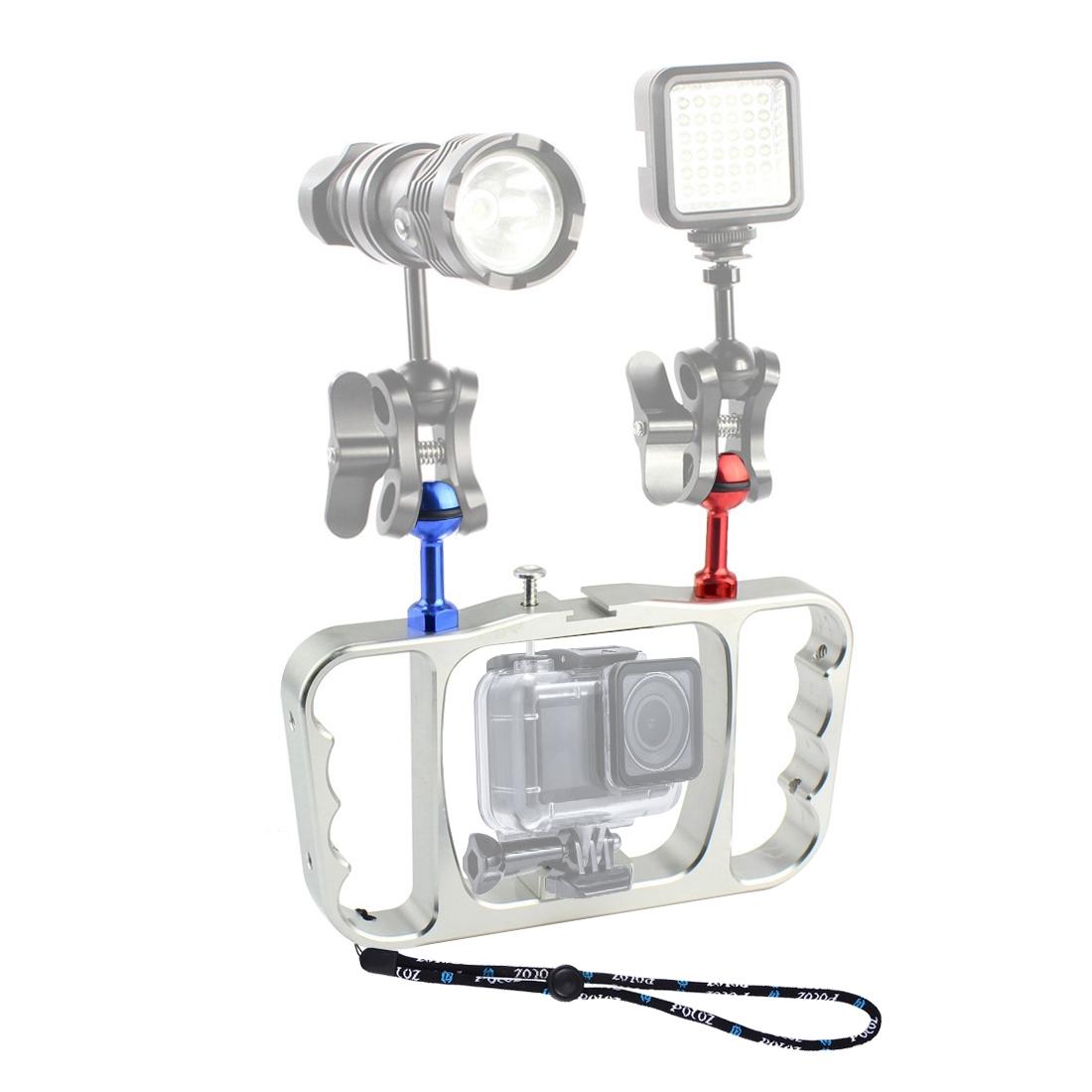 PULUZ Dual Handle Underwater Camera Rig & Action Camera Stabilizer For GoPro, Insta360 & DJI Light Arm Mount B