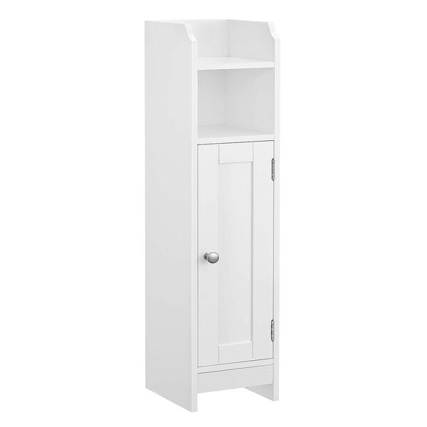 VASAGLE Badschrank weiß MDF-Platte 18,0 x 20,0 x 80,0 cm weiß, 18x80x20 cm