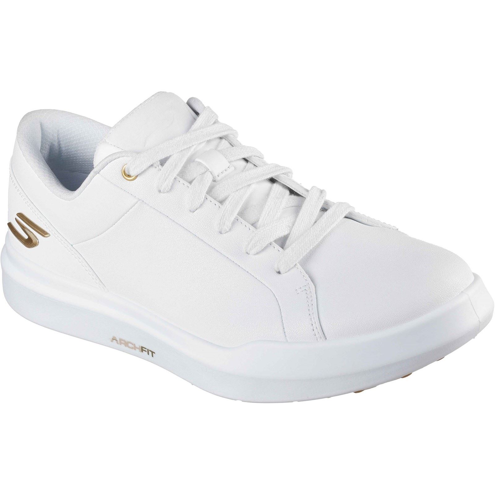 Skechers GO GOLF Drive 12 Leder Damen Golf Schuhe Weiß/Gold
