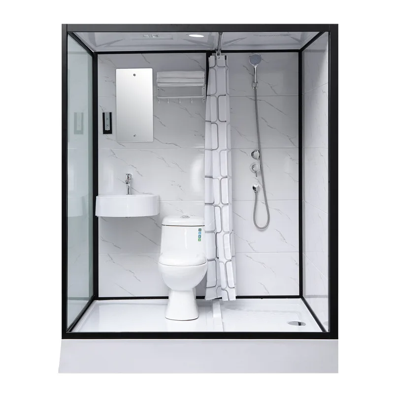 Salle de douche intégrée Toilettes intégrées Salle de bain à séparation sèche et humide Toilettes cloisons Salle de bain intégrée Bain minimaliste