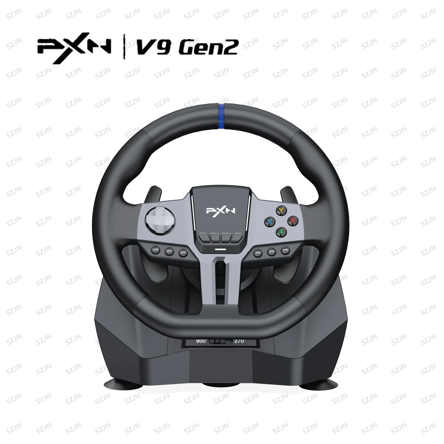 PXNV9-GEN2 Racing Steering Wheel, 270°/900° Rotation Game Controller for PC PS3 PS4 Switch Xbox One Xbox Series X/S
