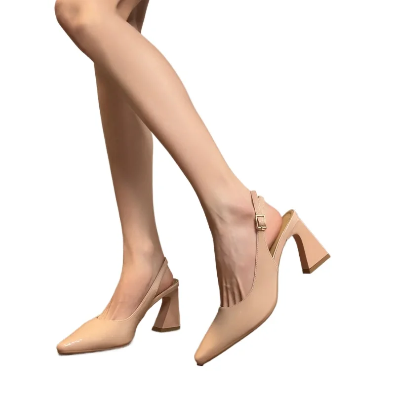 2026 Sommer Mode Neue Atmungsaktive Spitze High Heels PU Bequeme und Elegante Damenschuhe Spitze Sandalen Große Größen 34-40
