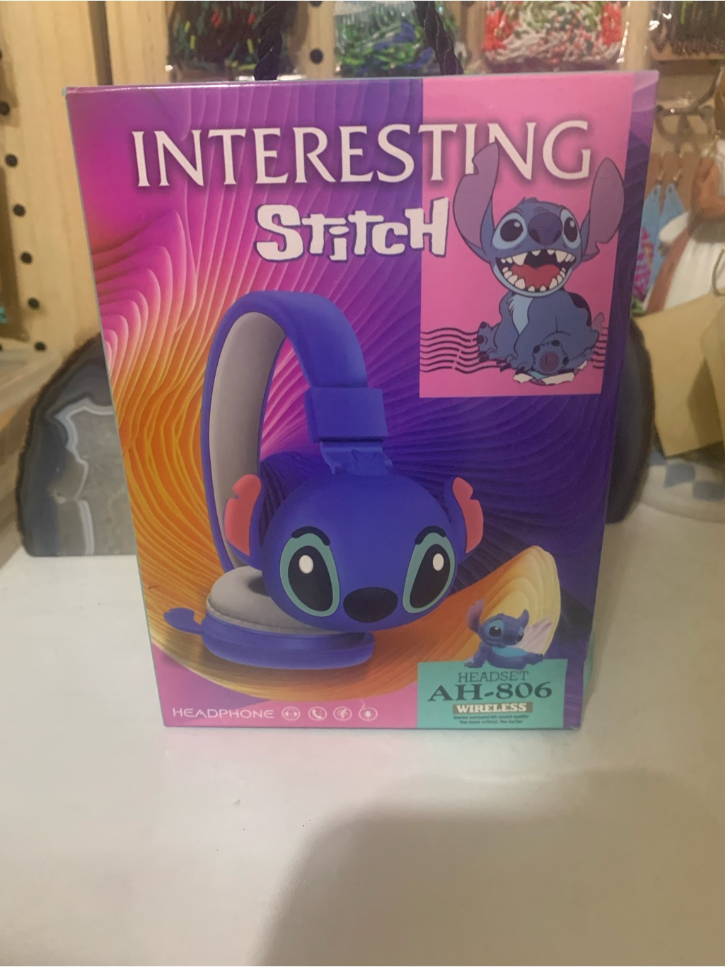 Disney Headphones | Disney Stitch Bluetooth Headphones - | Color: Blue/Pink | Size: Os