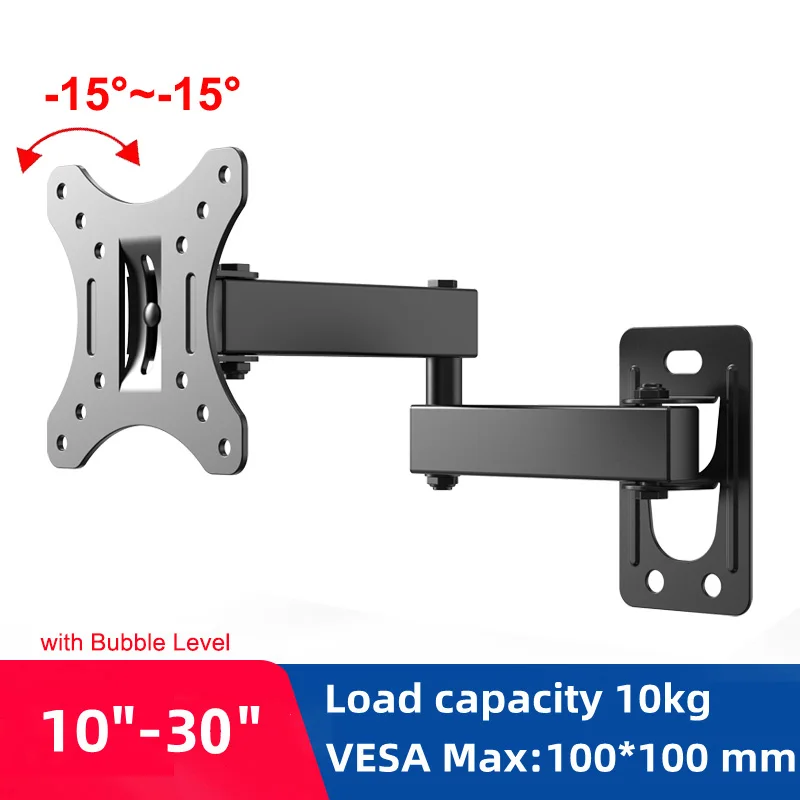 Verstellbare TV-Wandhalterung für 10'-30' LED/LCD-Fernseher, Tragkraft bis zu 22 Pfund, Max. VESA 100*100 MM, TV-Ständer für Zuhause und Büro