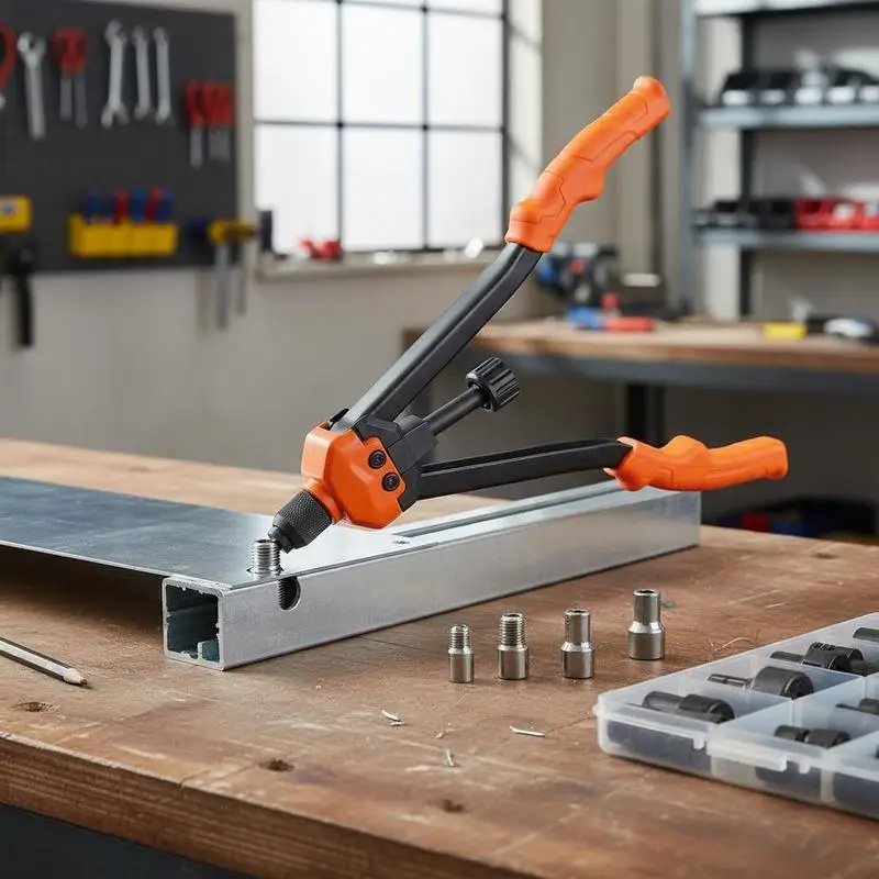 Kit d'outils pour rivets à sertir, outil pour rivets à sertir aveugles 410 mm, outil à rivets avec 13 jeux de écrous et mandrins, outil à rivets à sertir M3 M4 M5 M6 M8 M10 M12, outil à rivets manuel