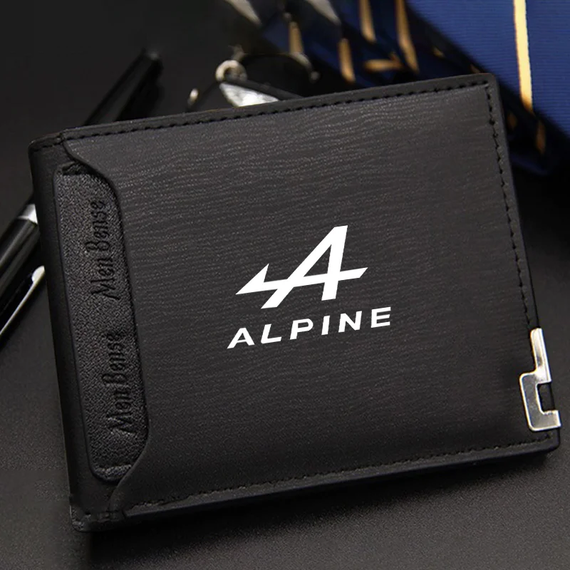 Portefeuille en cuir pour permis de conduire de moto, porte-cartes de crédit, pour Alpine Esprit Logo Duster Scenic Megane GT Clio Captur Kwid Kadjar