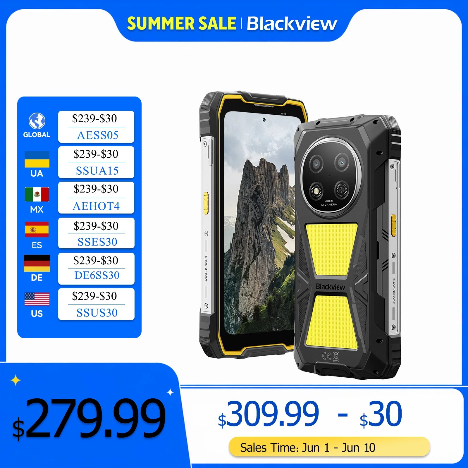 Blackview ROCK 2 Pro Rugged Smartphone Android 6.67'' 2.4K Display Ultra-long standby time 15000mAh Rugged Outdoor Smartphone