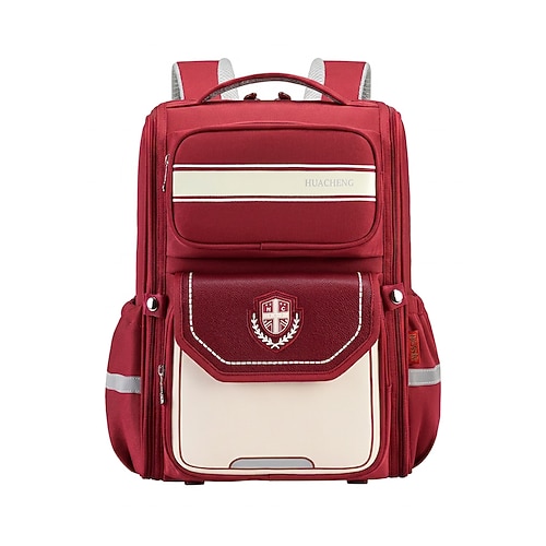 Zaino per bambini e bambine per il ritorno a scuola, in poliestere impermeabile, multicolore, taglie grande/piccola, grande capacità, con scomparti multipli, strisce riflettenti per scuola, viaggi e