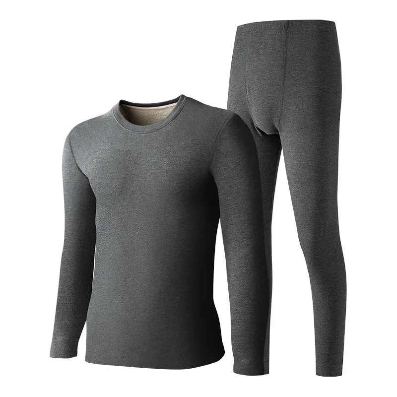 Ensemble de sous-vêtements thermiques pour homme automne-hiver, mélange laine et soie, doublure polaire double face, couche de base chaude, caleçons longs pour le ski hivernal