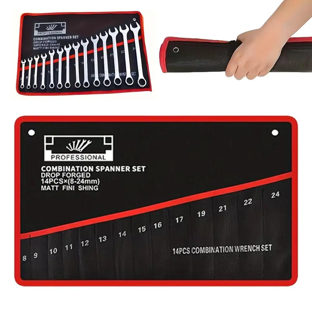Sac de rangement pour outils à 14 poches, sac de rangement pour outils portables, pochette d'organisation d'outils, sac de transport pour outils en toile durable, sac de rangement pour outils manuels