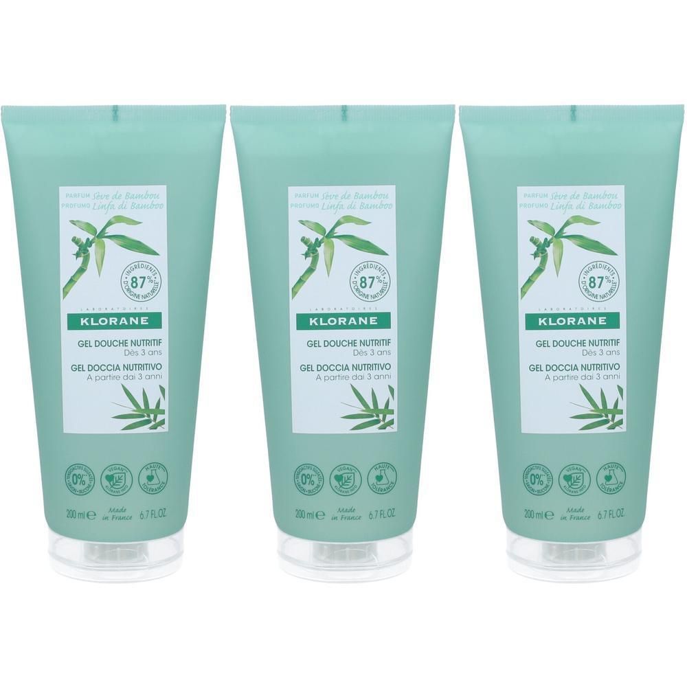 Klorane Gel Doccia Nutritivo al Cupuaçu BIO Profumo Linfa di Bambù 200