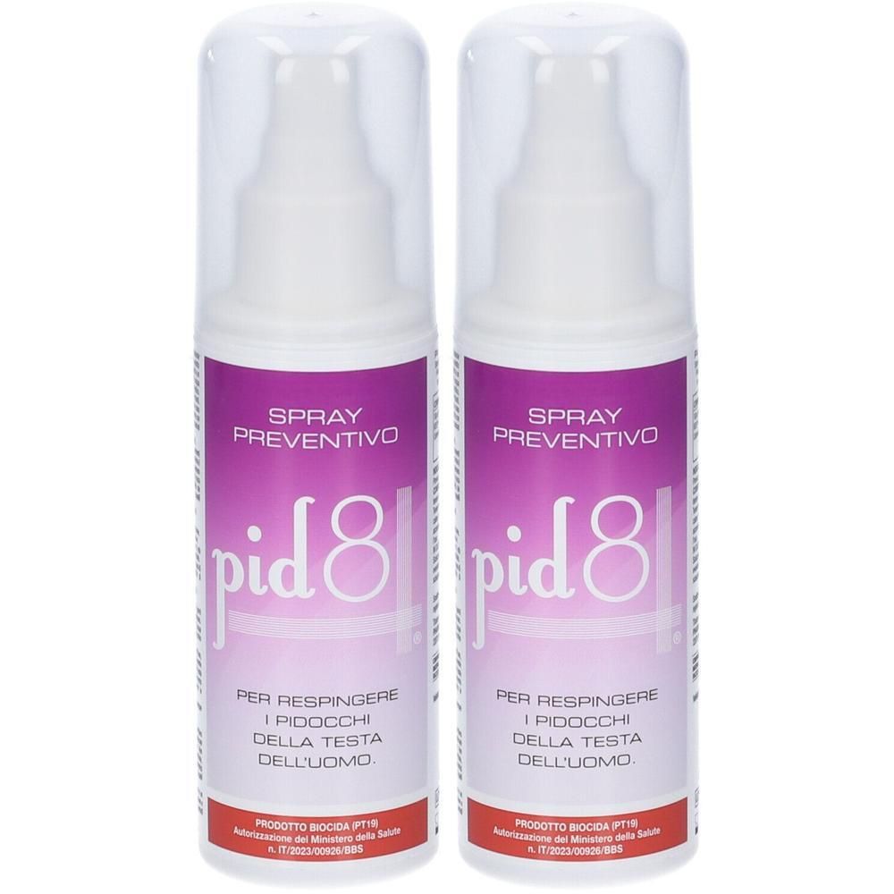 Pid8 Spray Preventivo Antipediculosi 2x75 ml
