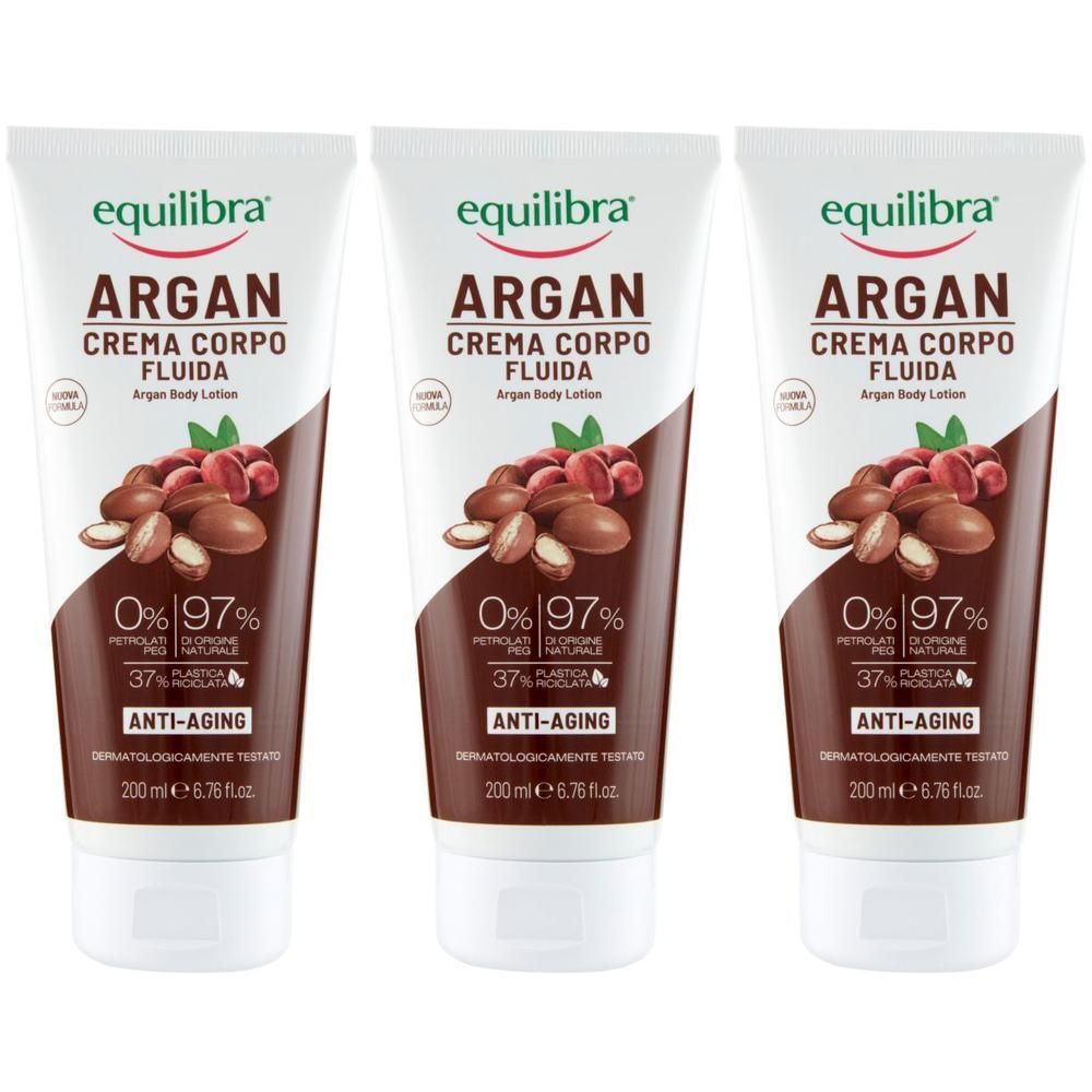 Equilibra® Argan Crema Fluida Corpo 3x200 ml