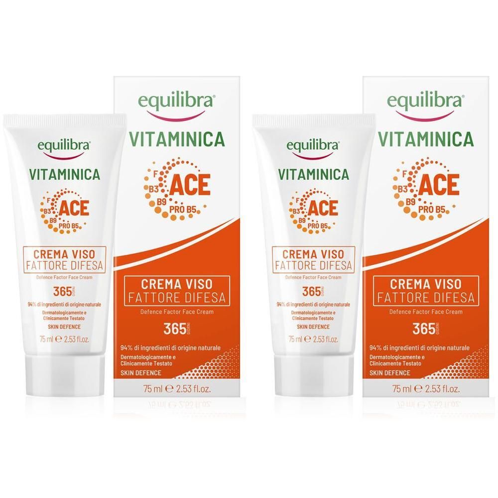 Equilibra Vitaminica Crema Viso Fattore Difesa 365 2x75 ml