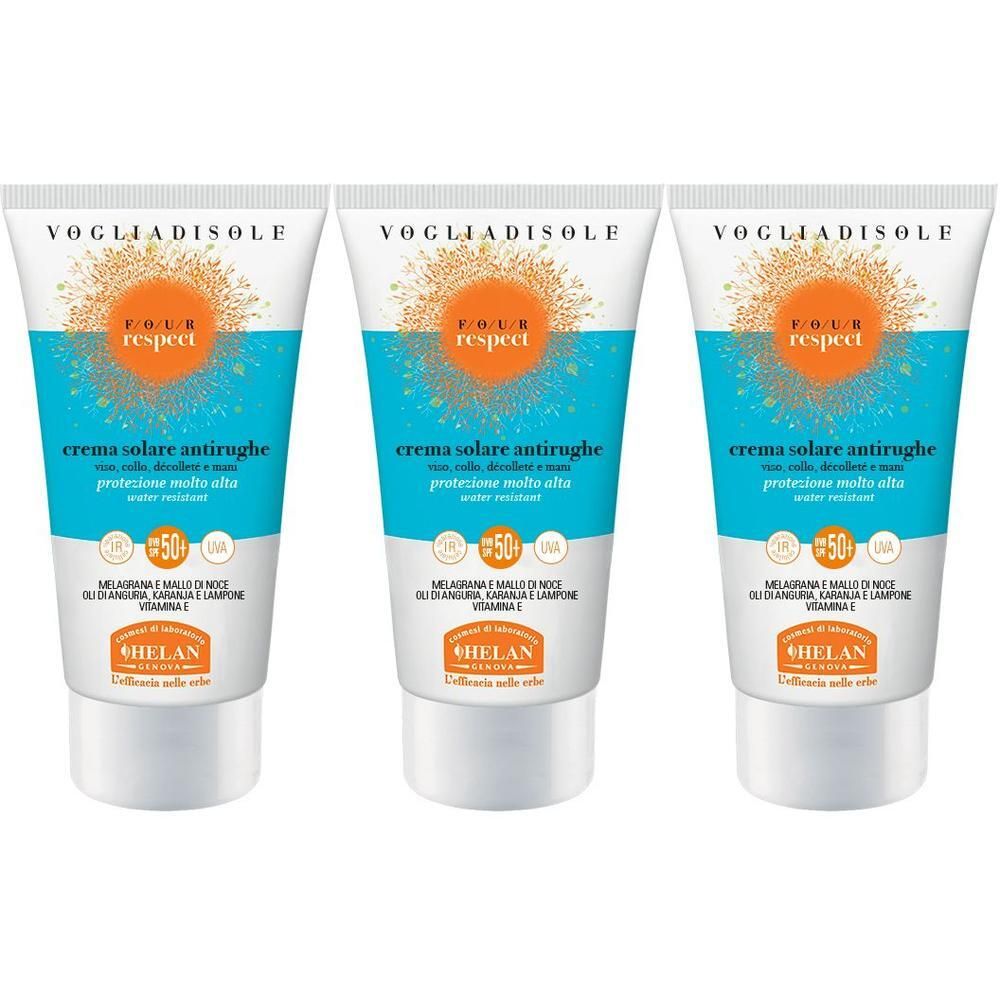 Helan VOGLIADISOLE RESPECT Crema solare antirughe SPF50+ 3x50 ml