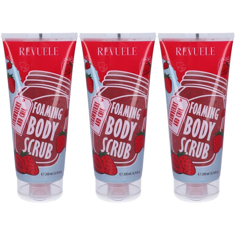 Revuele Foaming Body Scrub Corpo Strawberry & Chia 3x200 ml