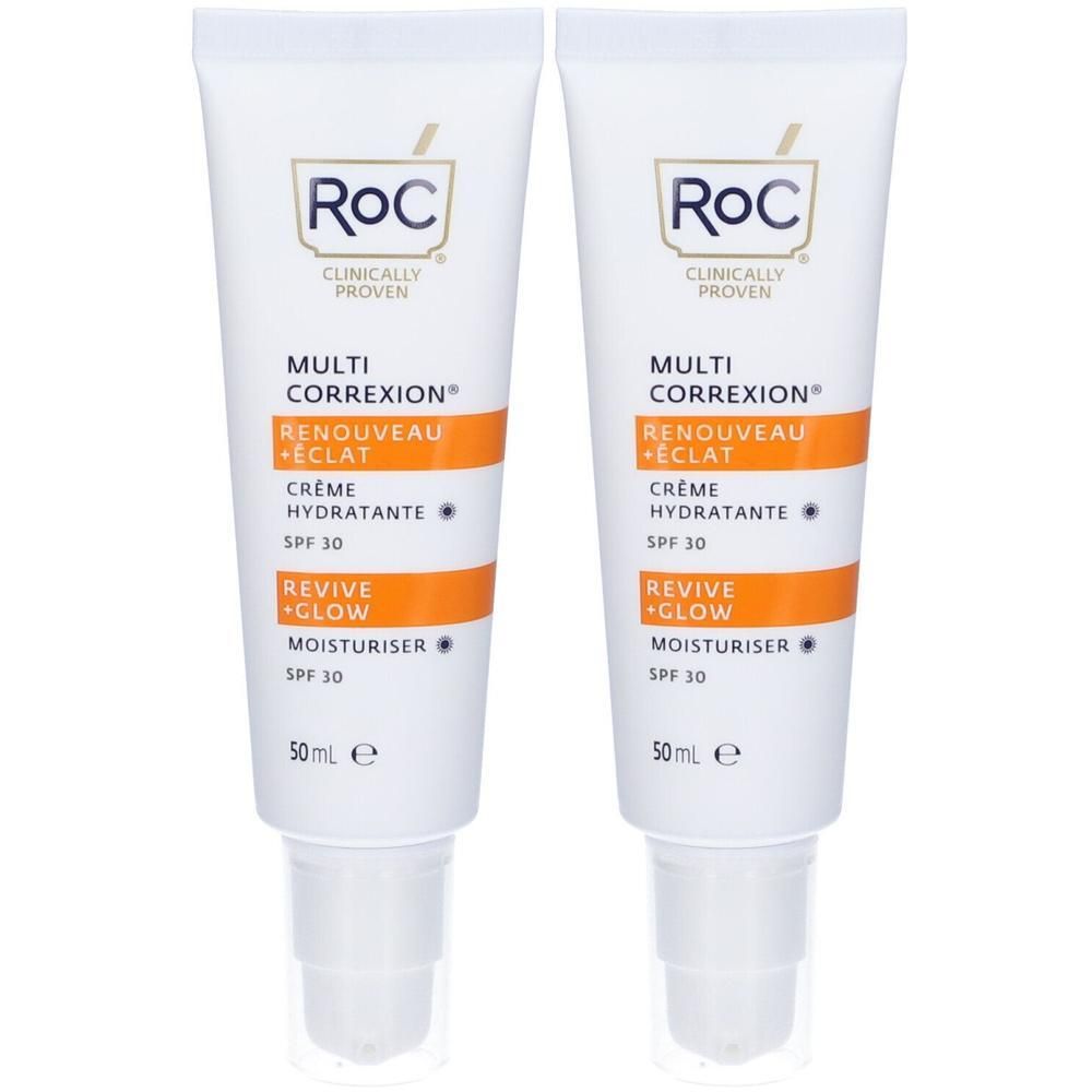 ROC Multi Correxion Revive + Glow Crema Idratante SPF30 2x50 ml