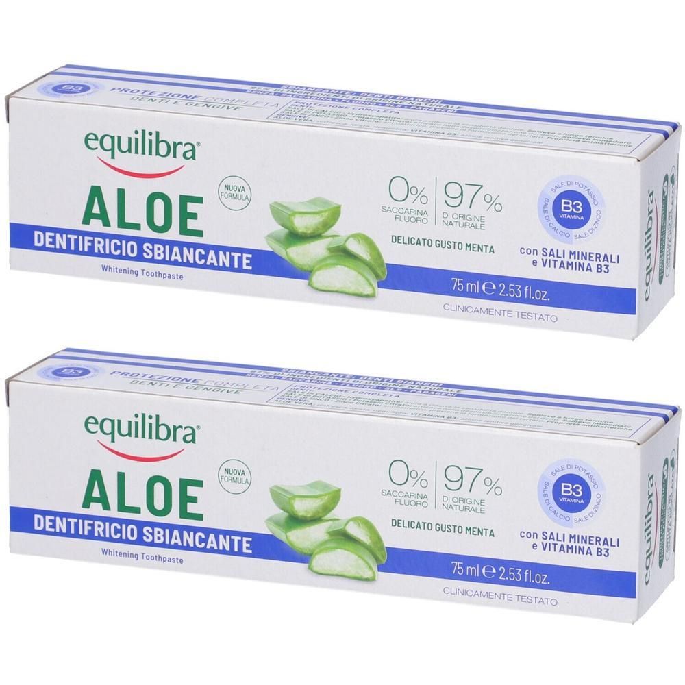 Equilibra Aloe Dentifricio Sbiancante 2x75 ml