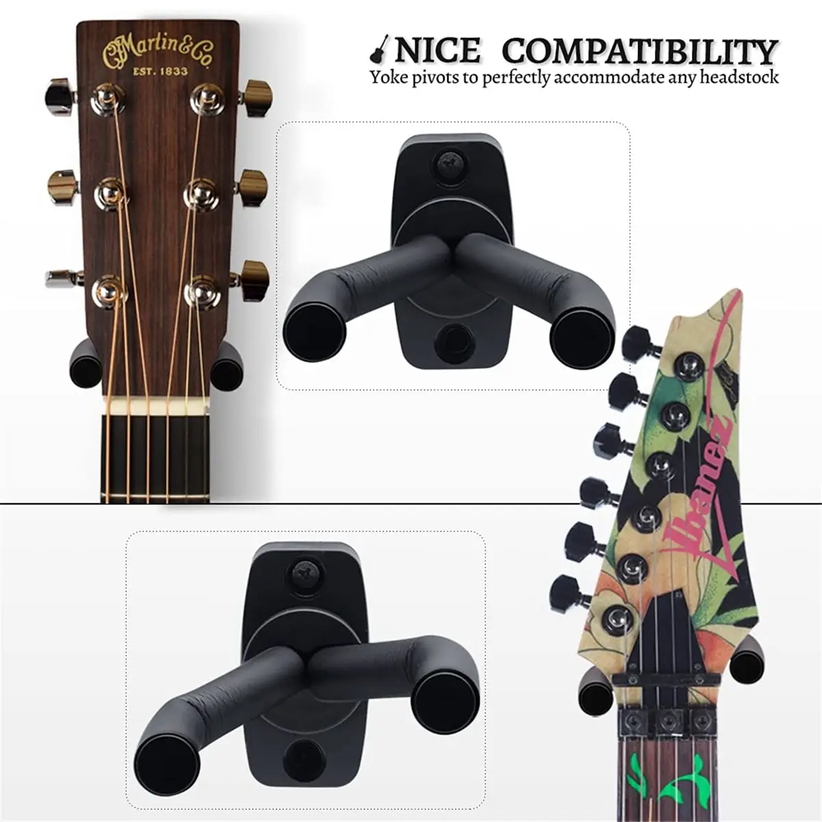 Gitarren wand halterung schwarzer Gitarren bügel Wand haken für alle Gitarren Bass Mandoline Banjo Ukulele