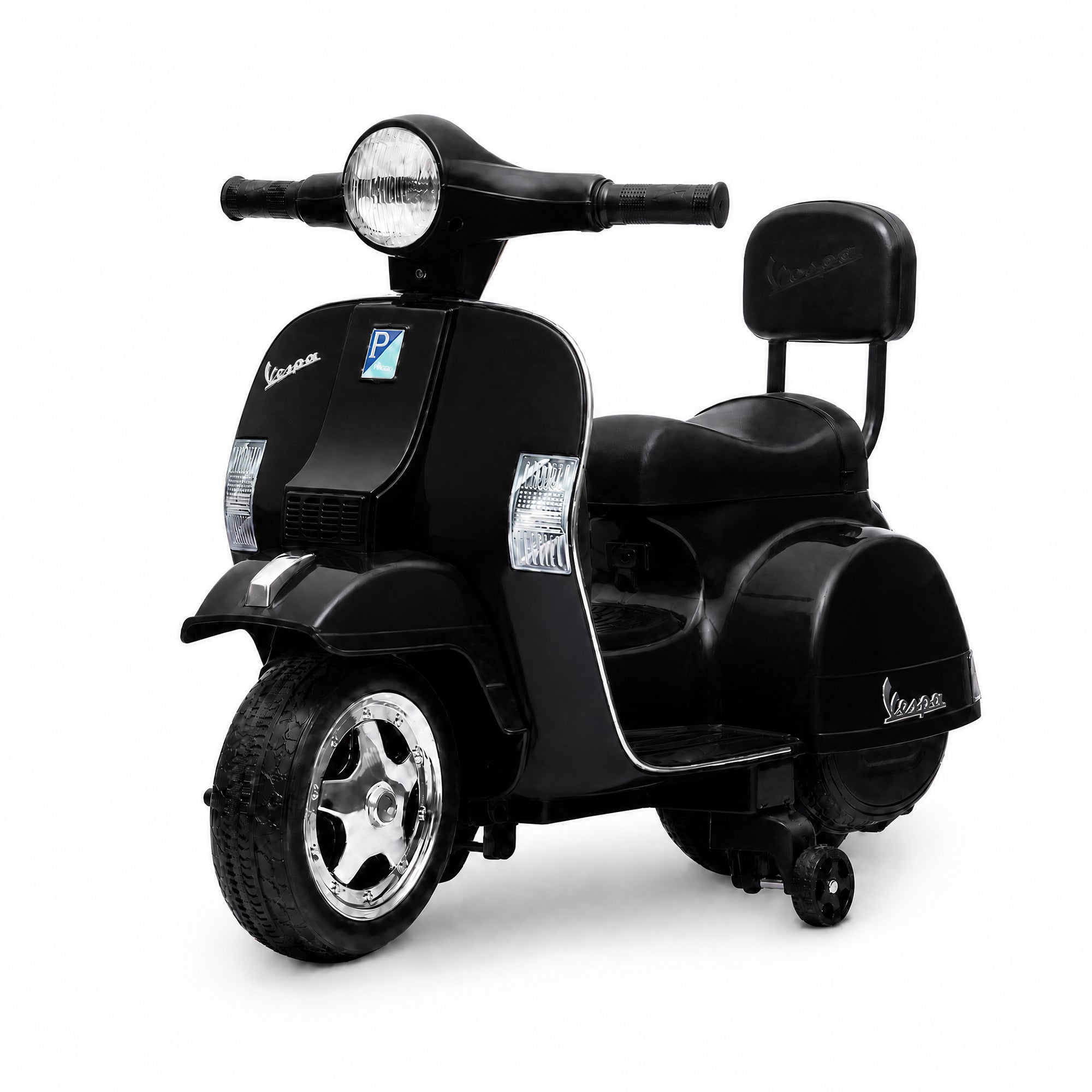 Garvee Officially Licensed Vespa Kids Electric Ride On Car, 6V Battery Powered 4-Wheel Scooter – Headlight – Backrest – Training Wheels – Durable...