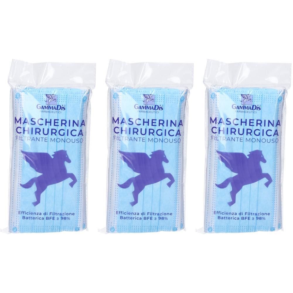 Gammadis Mascherina Chirurgica EN14683 Colore Blu 10 Pezzi 3x10 St