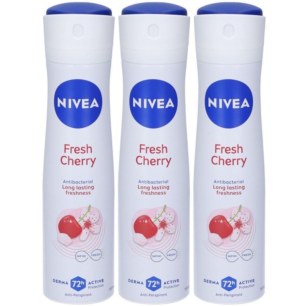 Nivea Fresh Cherry Derma Active Deo Spray 3x150 ml