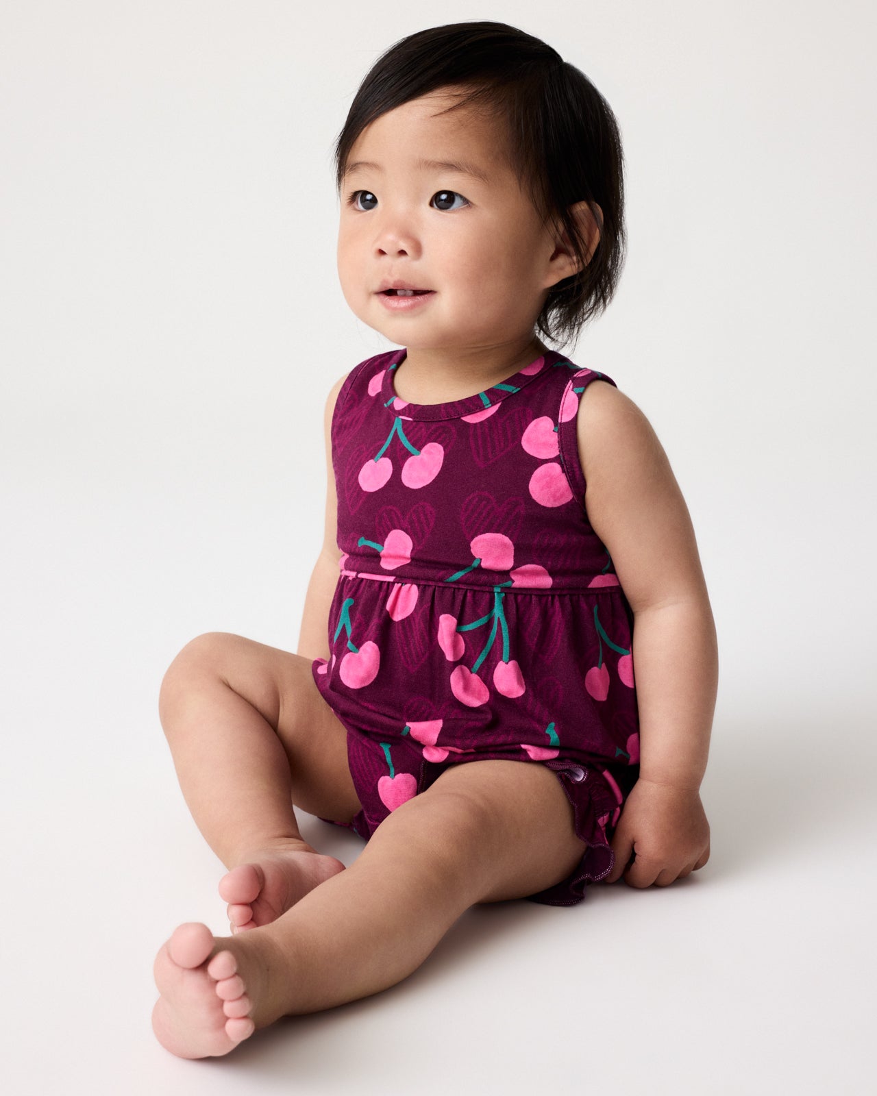 Cherry Charm Bamboo Baby Bubble Romper - 6-12 months