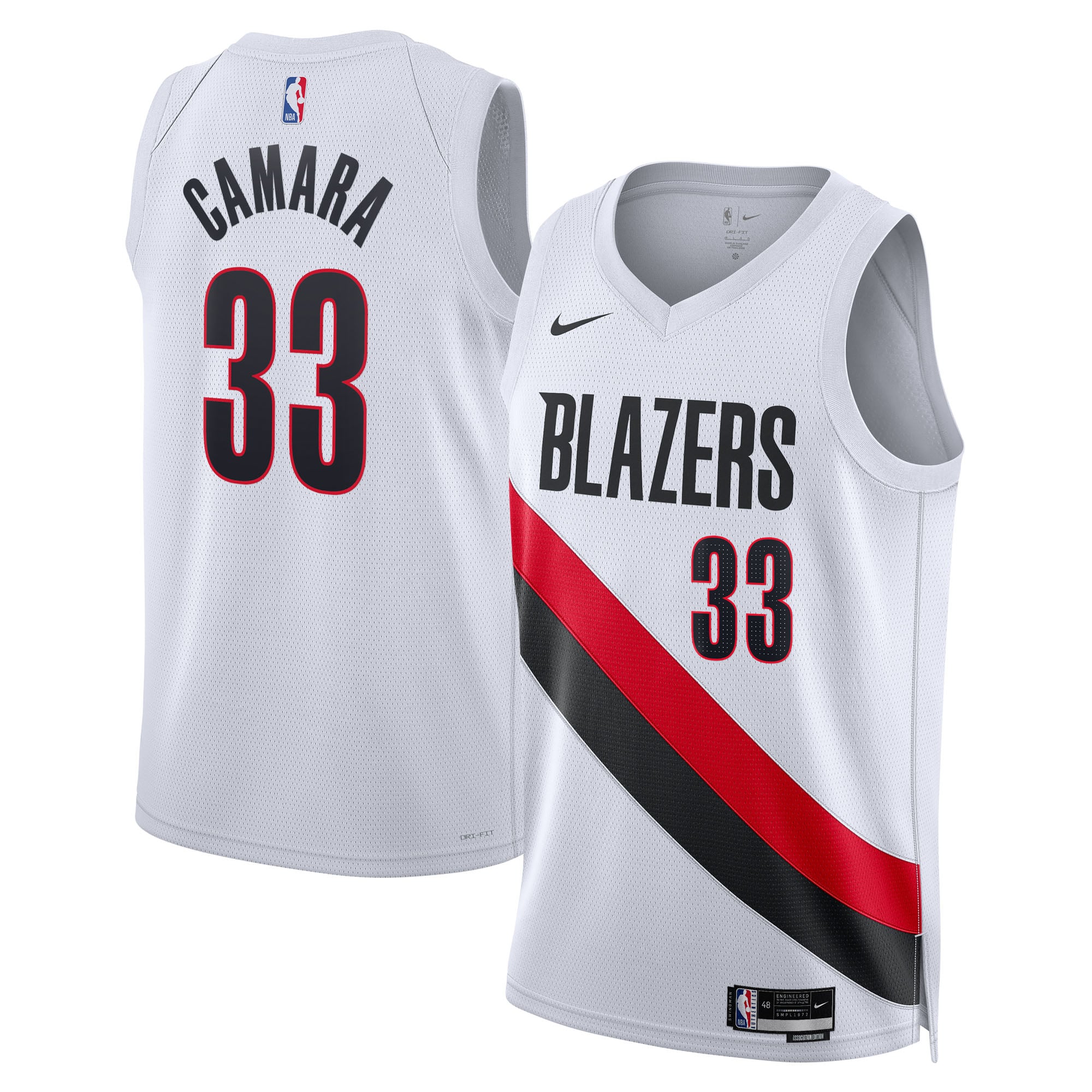 Maillot Nike Swingman Réplique Association Edition des Portland Trail Blazers - Blanc - Toumani Camara - Unisexe - Homme Taille: 3XL