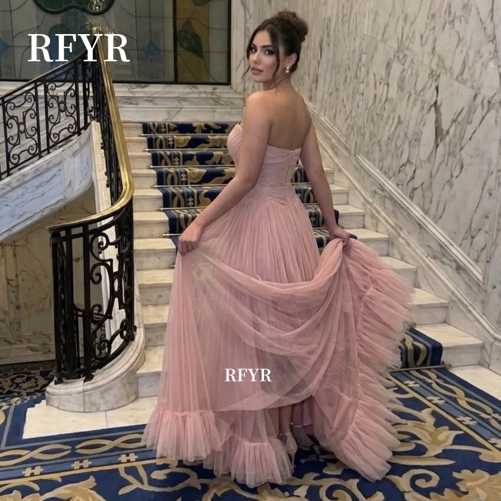 RFYR Blush A Line Evening Dress with Ruffles Sweetheart Prom Dress with Pleats Party Dress Princess Dress for Women Customized