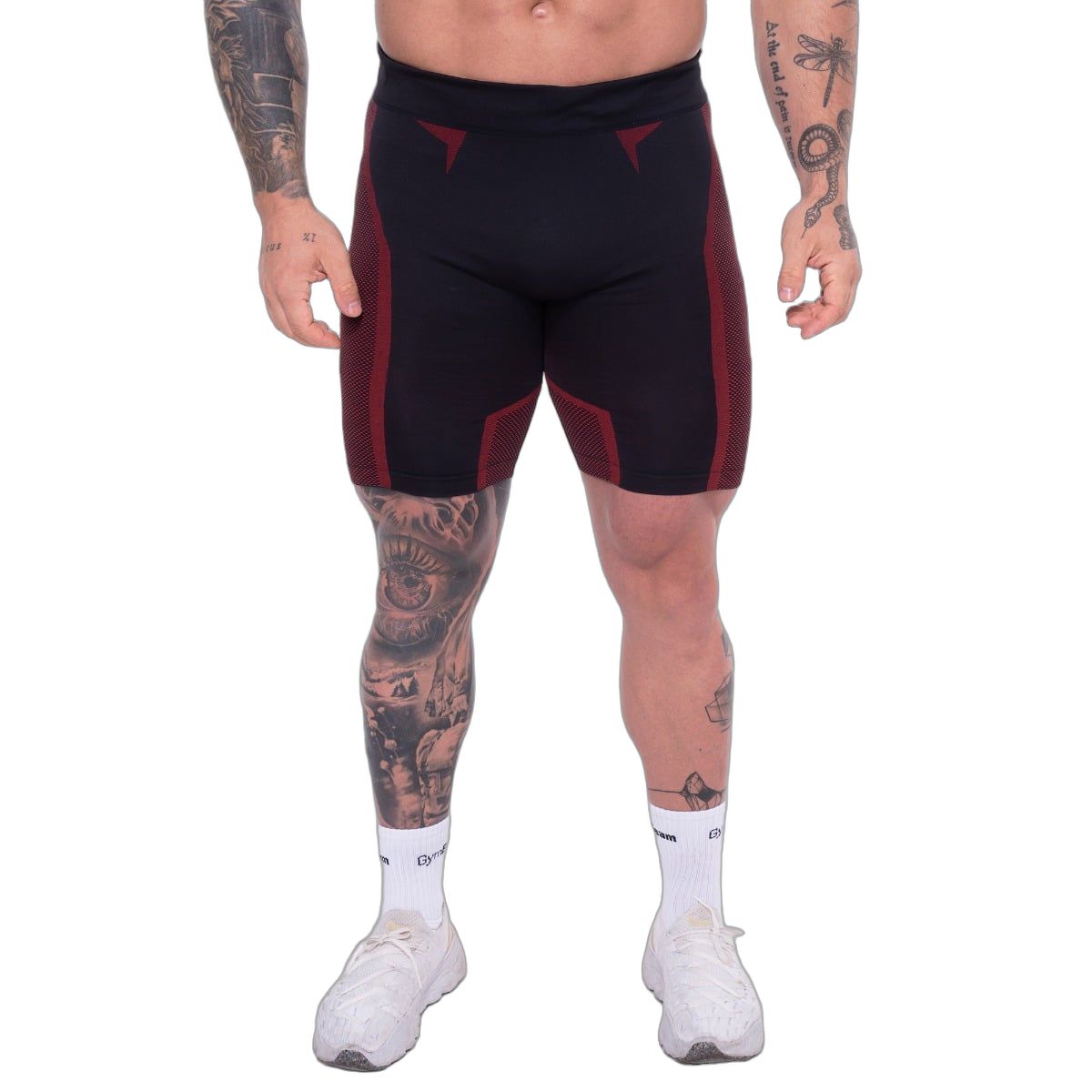 Pantaloncini uomo slim senza cuciture, neri e rossi 1 St