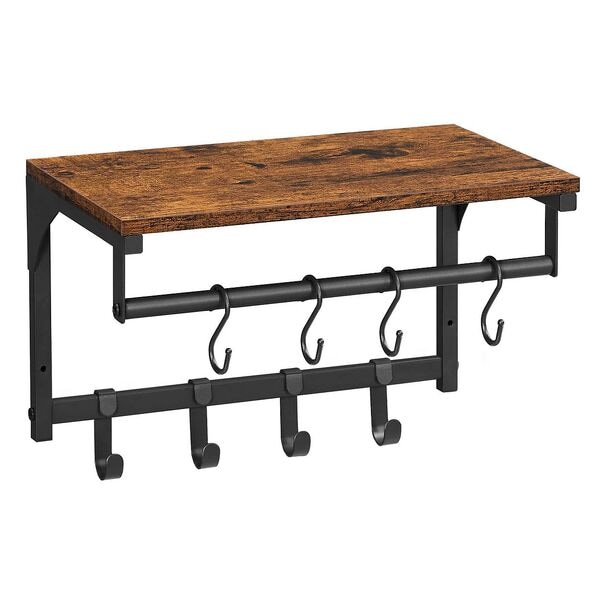 VASAGLE Wandgarderobe braun / schwarz 40/24/24 cm, 40x24x24 cm