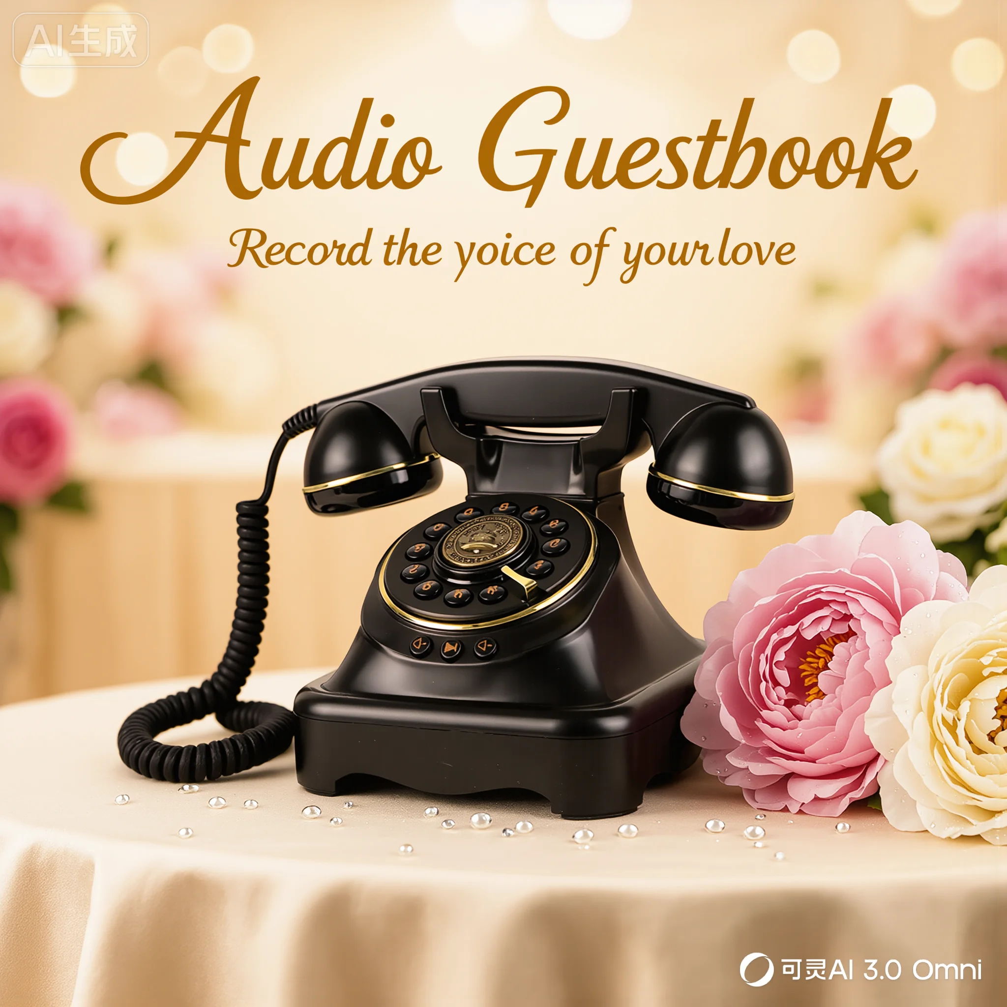 Vintage Audio Guest Book Phone Voice Message Recorder for Wedding Alternative Memory Keepsake Party Guest Book